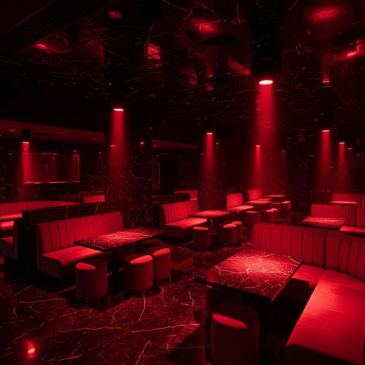 Red lounge atmosphere at Darling Cabaret